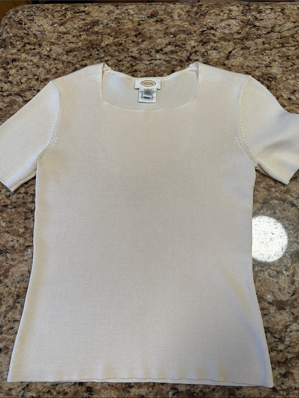 Talbots  Cream Short-Sleeve Silk Top